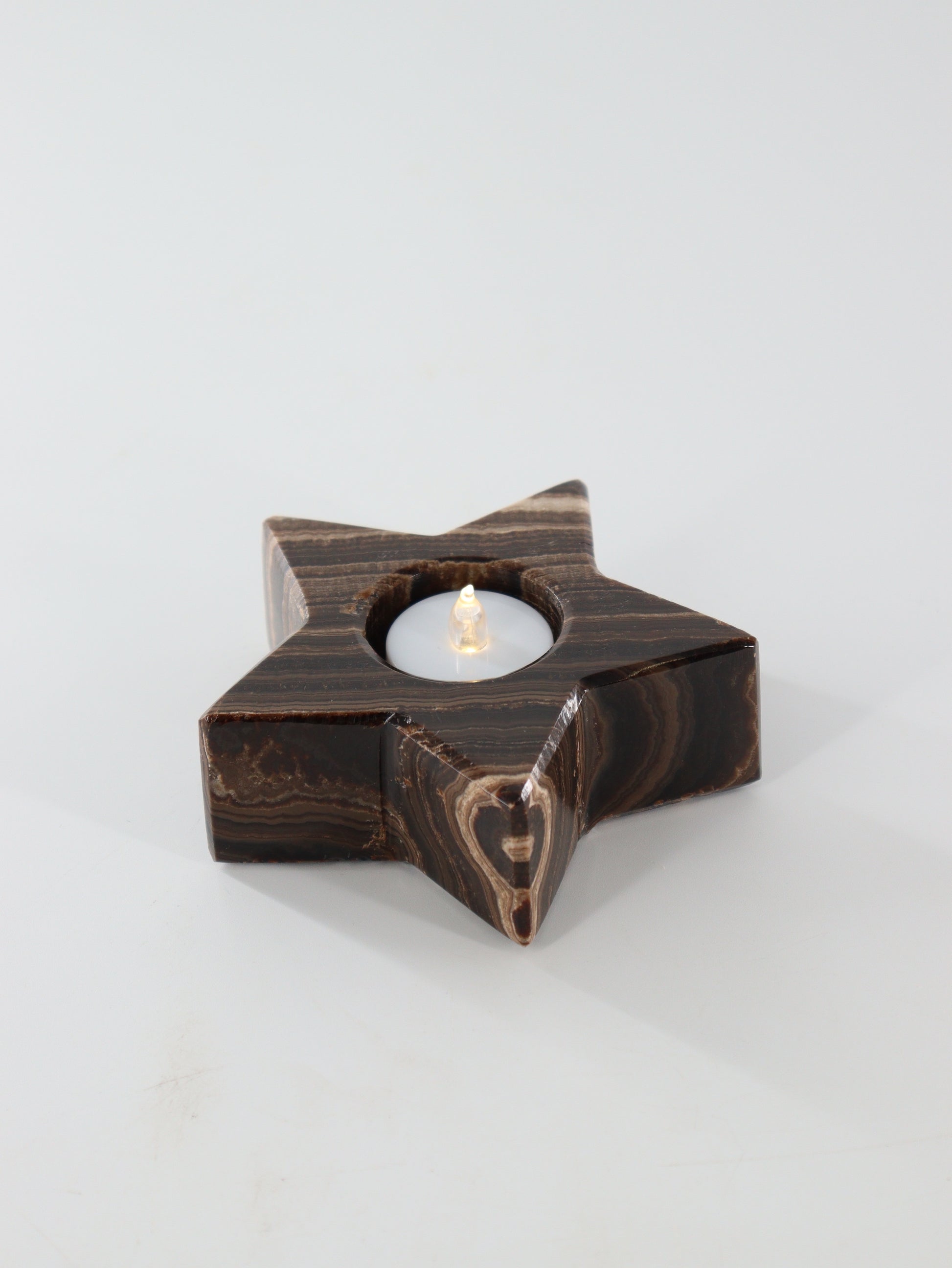 Chocolate Onyx Star Candle Holders Set of 4 - Expert Wholesale and Supplier of Wholesale Crystals & Bulk Gemstones, ["Accessories","Candle Holder","Catalog Onyx","Mexico","Onyx"]