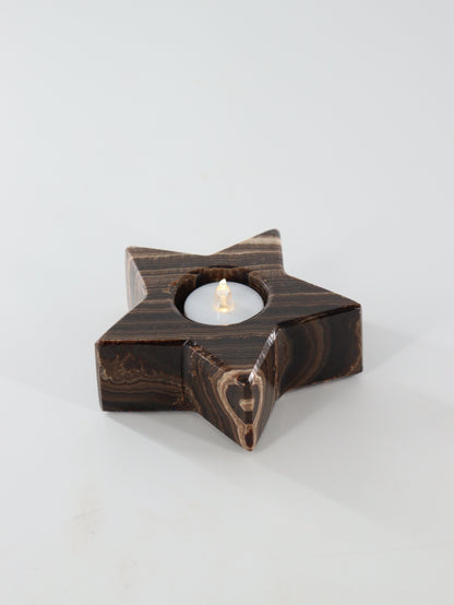 Chocolate Onyx Star Candle Holders Set of 4 - Expert Wholesale and Supplier of Wholesale Crystals & Bulk Gemstones, ["Accessories","Candle Holder","Catalog Onyx","Mexico","Onyx"]