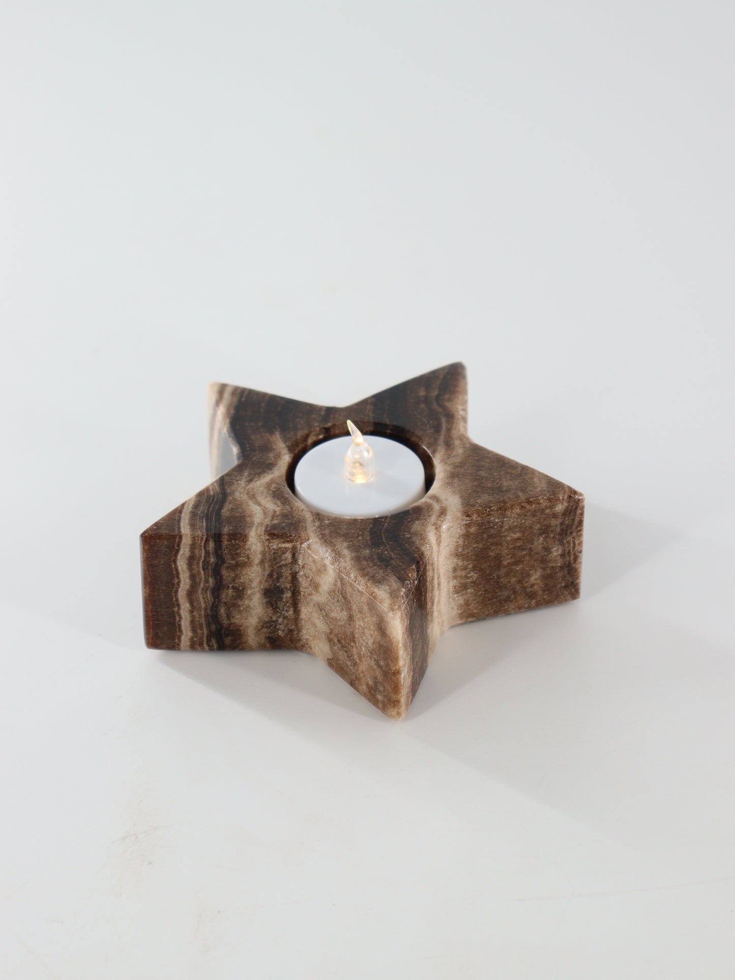 Chocolate Onyx Star Candle Holders Set of 4 - Expert Wholesale and Supplier of Wholesale Crystals & Bulk Gemstones, ["Accessories","Candle Holder","Catalog Onyx","Mexico","Onyx"]