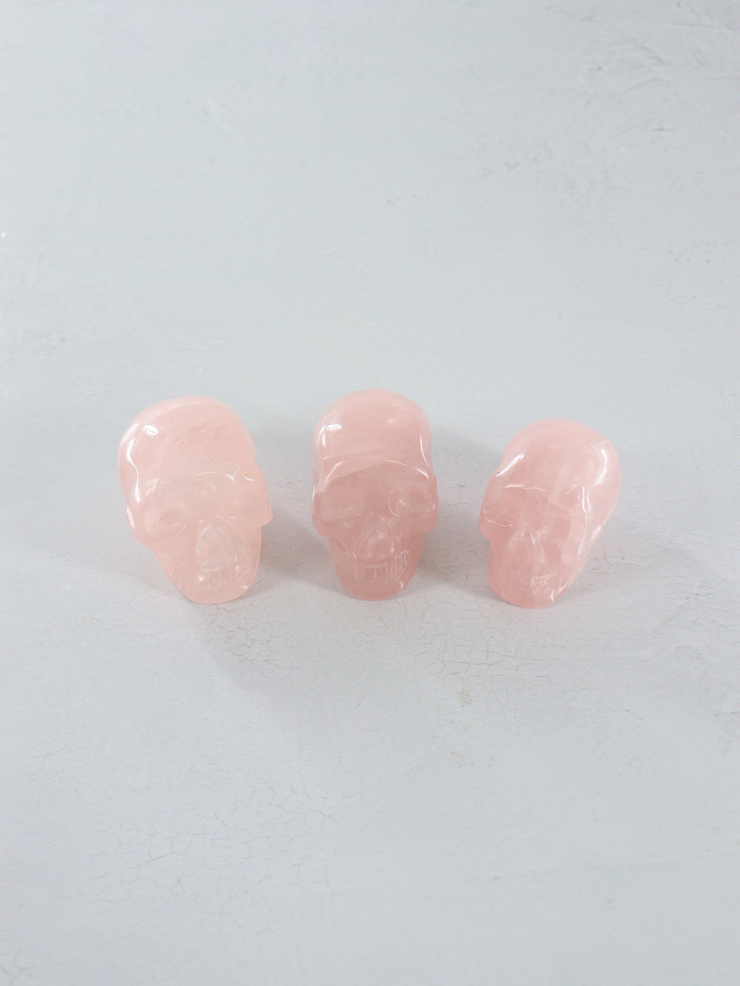 Rose Quartz Skulls Set of 3 - Expert Wholesale and Supplier of Wholesale Crystals & Bulk Gemstones, []