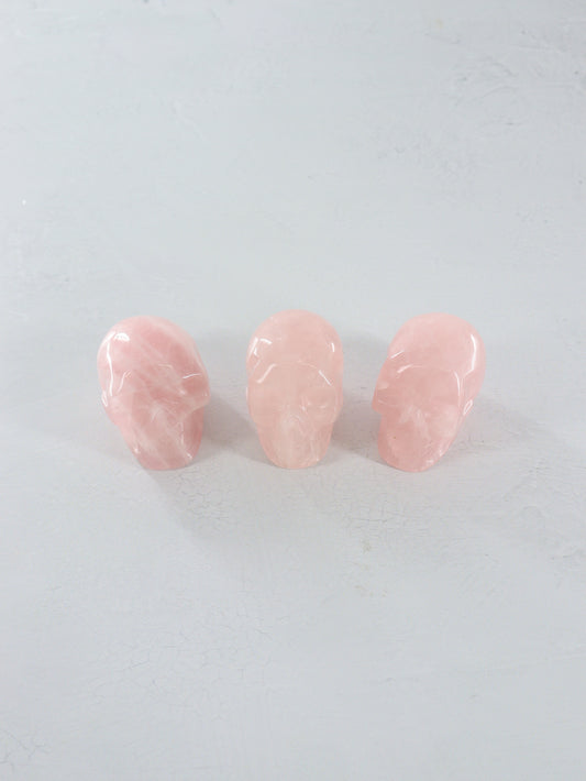 Rose Quartz Skulls Set of 3 - Expert Vendor of Wholesale Crystals