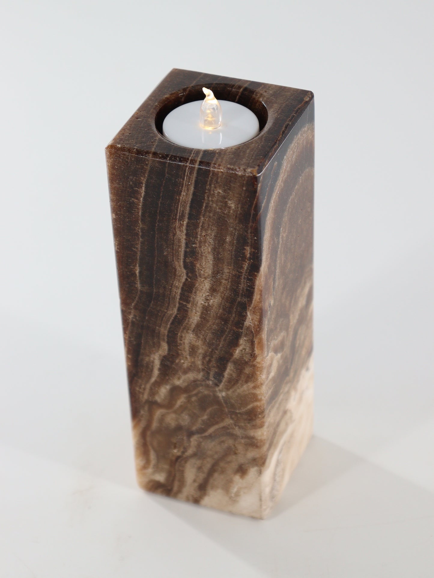 Chocolate Onyx Candle Holders Set of 3 - Expert Supplier of Wholesale Crystals & Bulk Gemstones