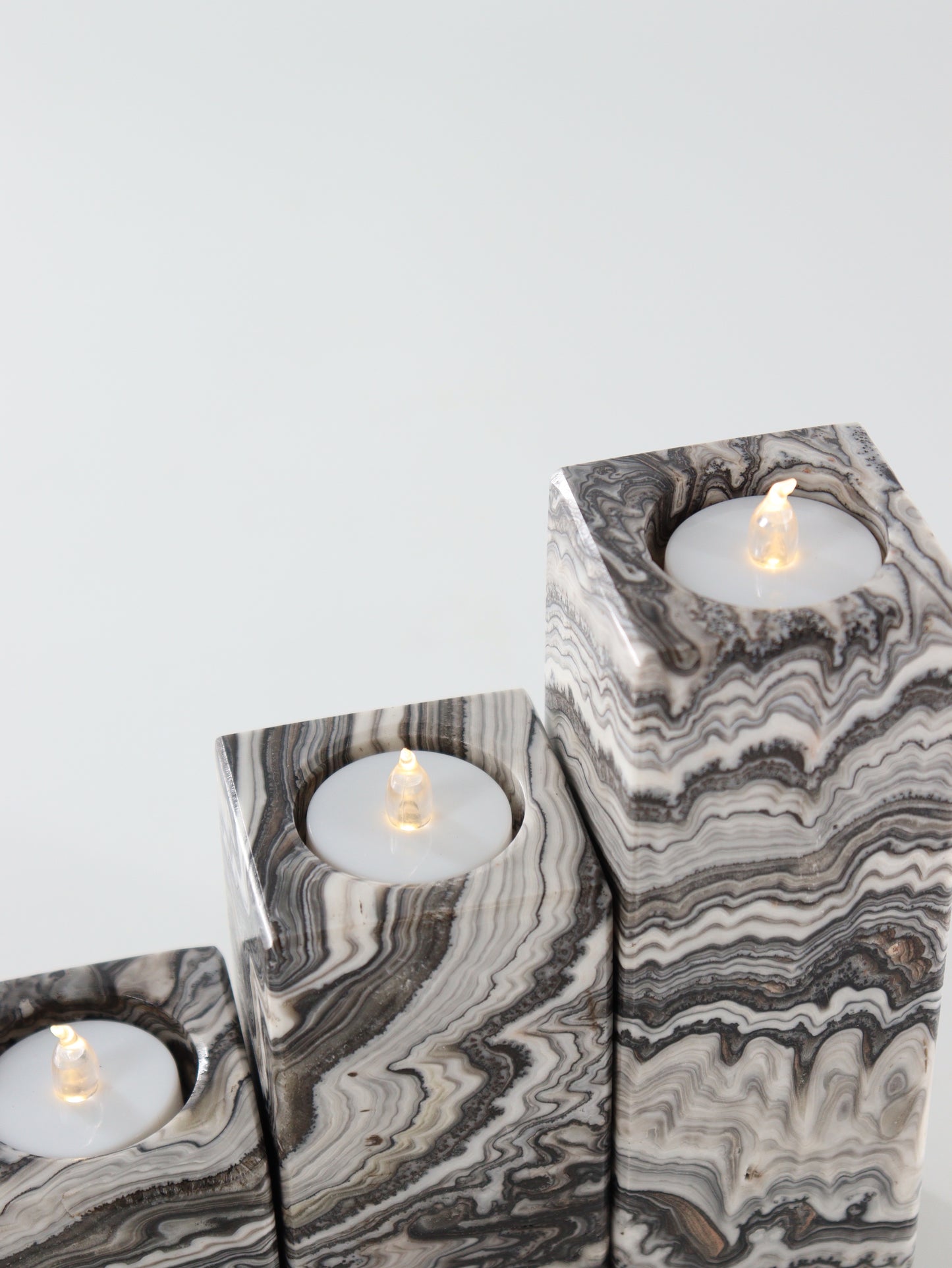 Zebra Onyx Candle Holders Set of 3 - Expert Wholesale and Supplier of Wholesale Crystals & Bulk Gemstones, ["Accessories","Candle Holder","Catalog Onyx","Mexico","Onyx"]