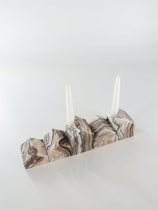 Zebra Onyx Village Candle Holders Set of 5 - Expert Supplier of Wholesale Crystals & Bulk Gemstones