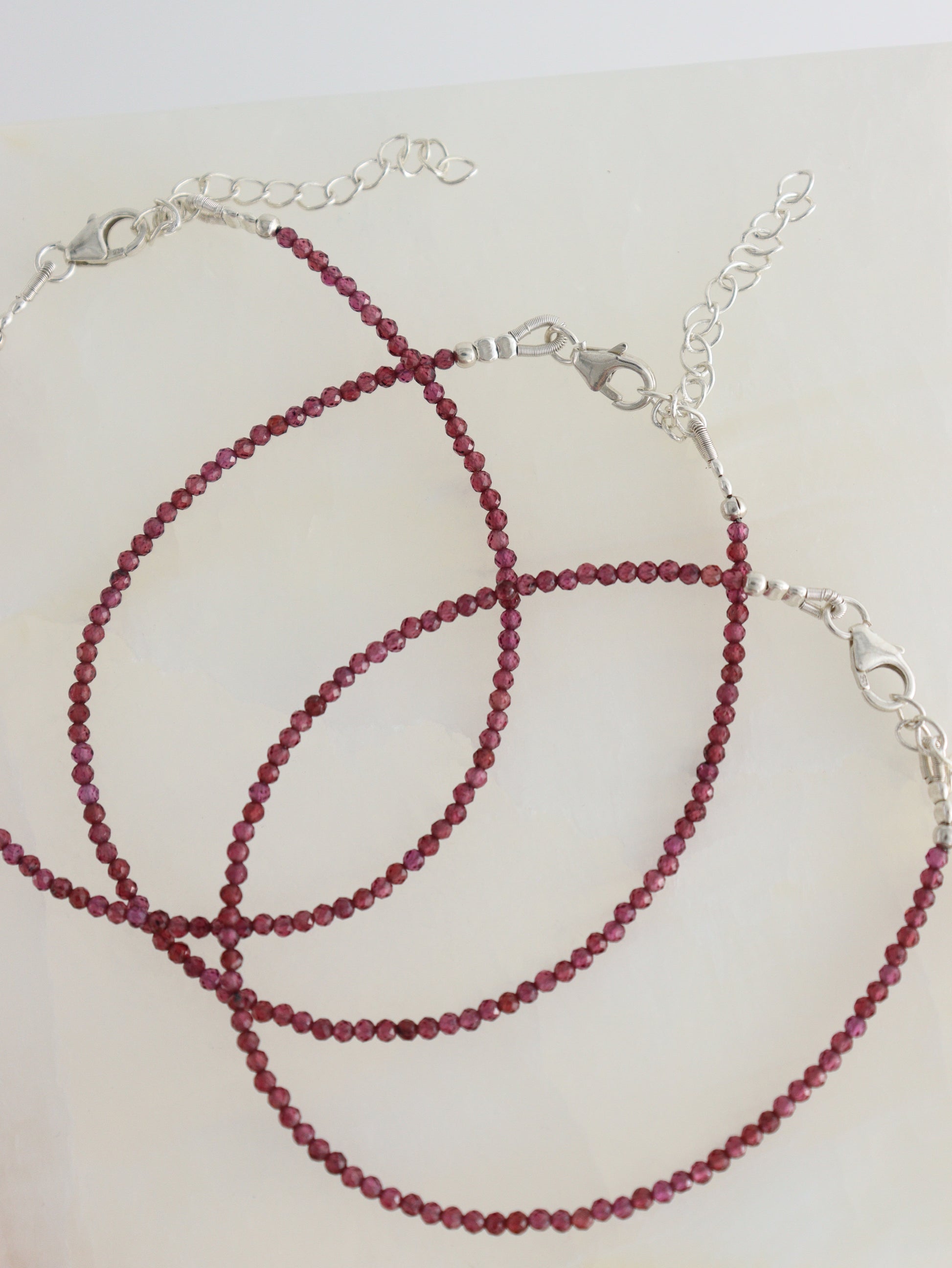 Sterling Silver Garnet Adjustable Bracelets - Expert Supplier of Wholesale Crystals & Bulk Gemstones