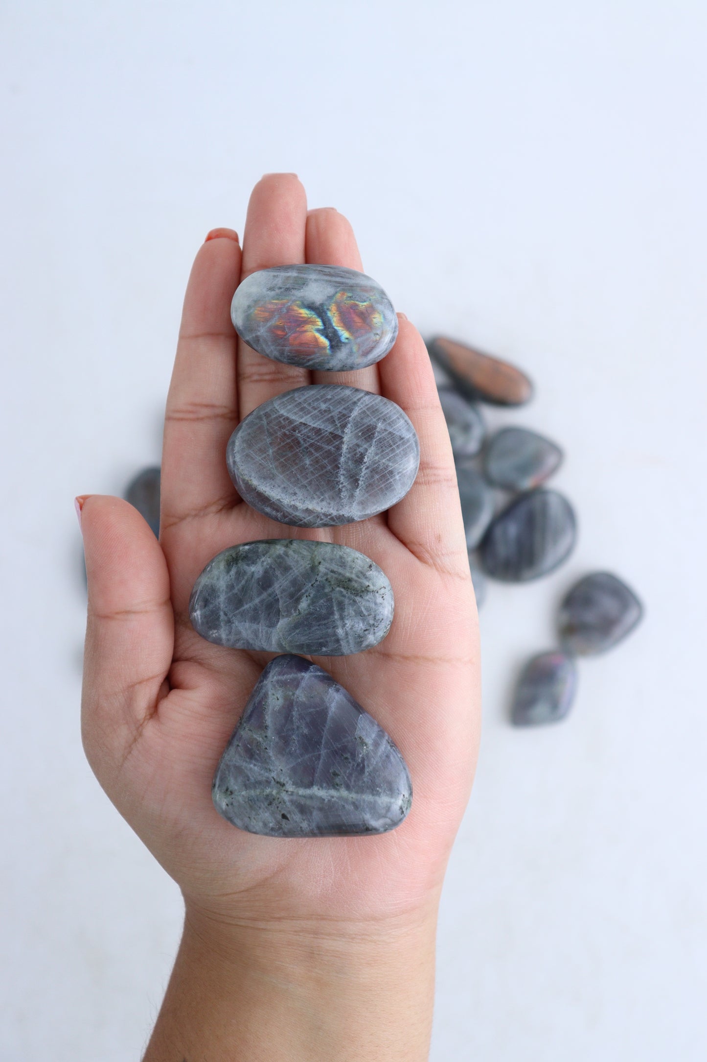 1/2kg Labradorite Purple Flat Stone