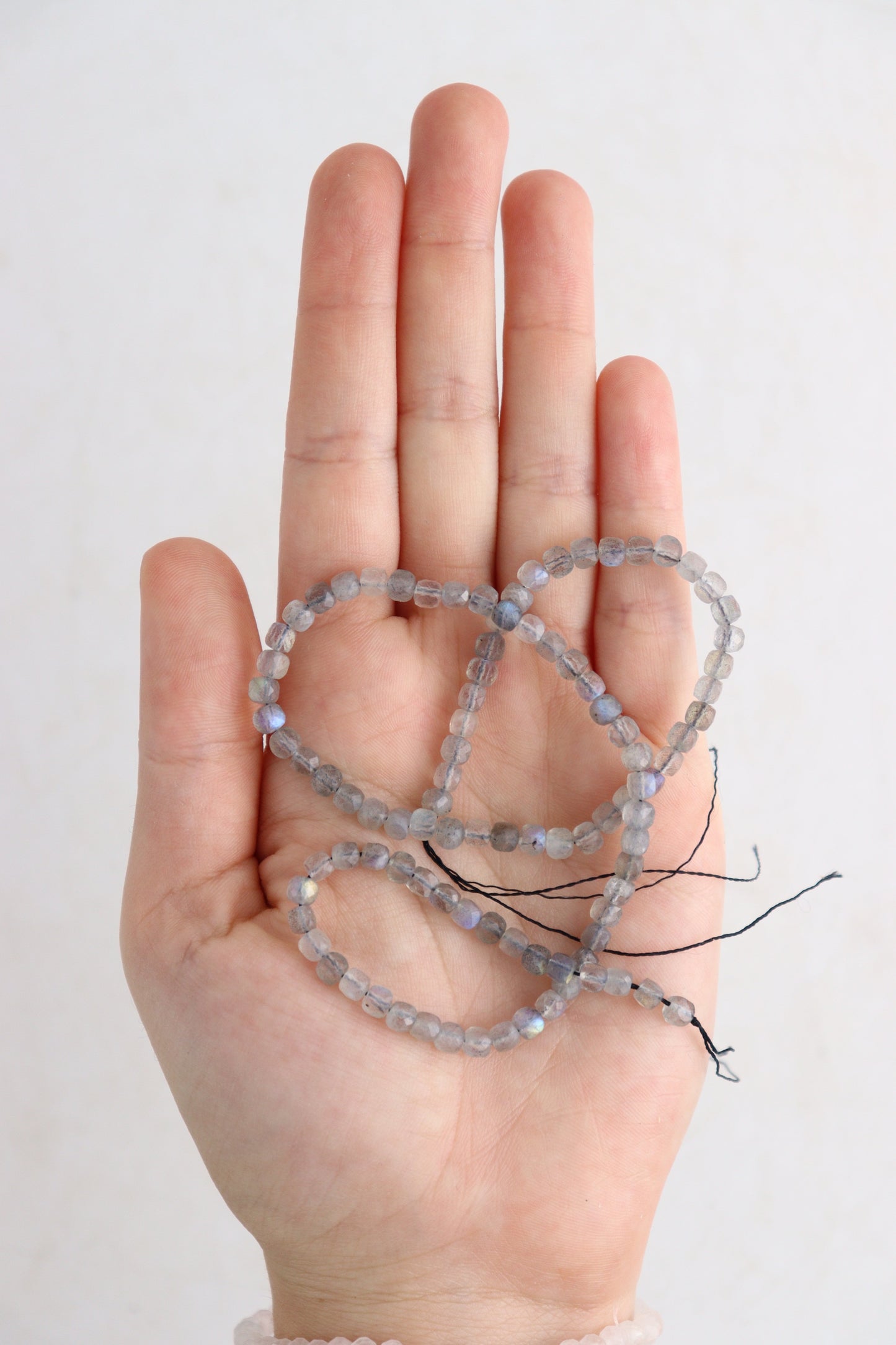 Labradorite 4mm Faceted Cube Beads