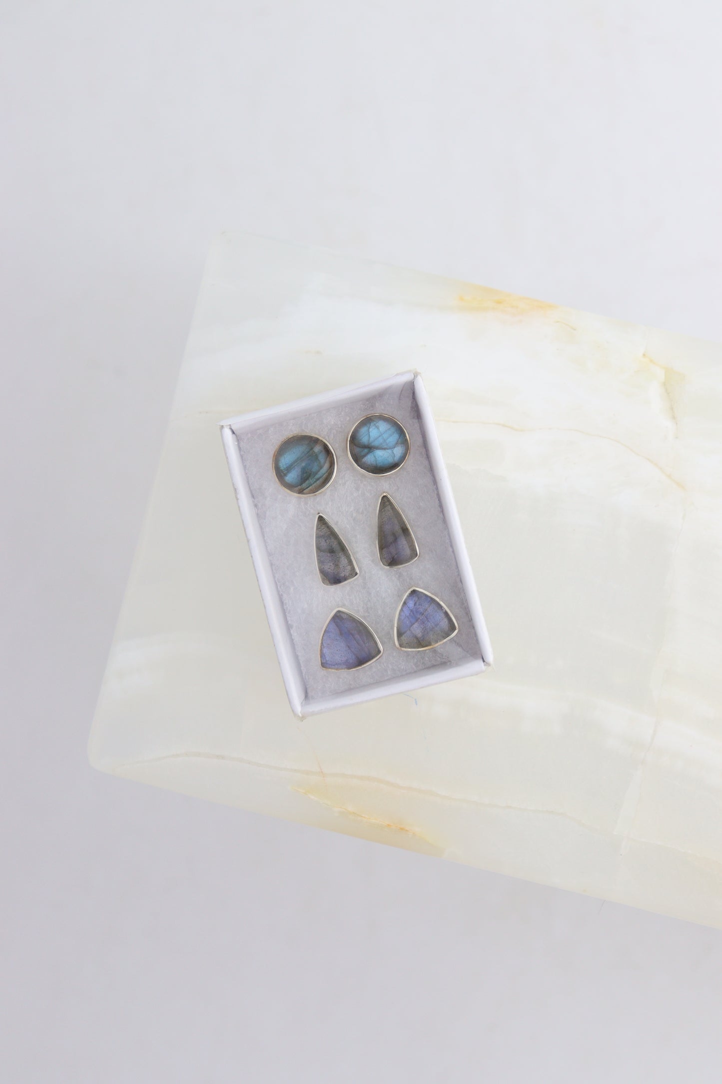 Labradorite Earring Studs - Mi Esperanza Minerals