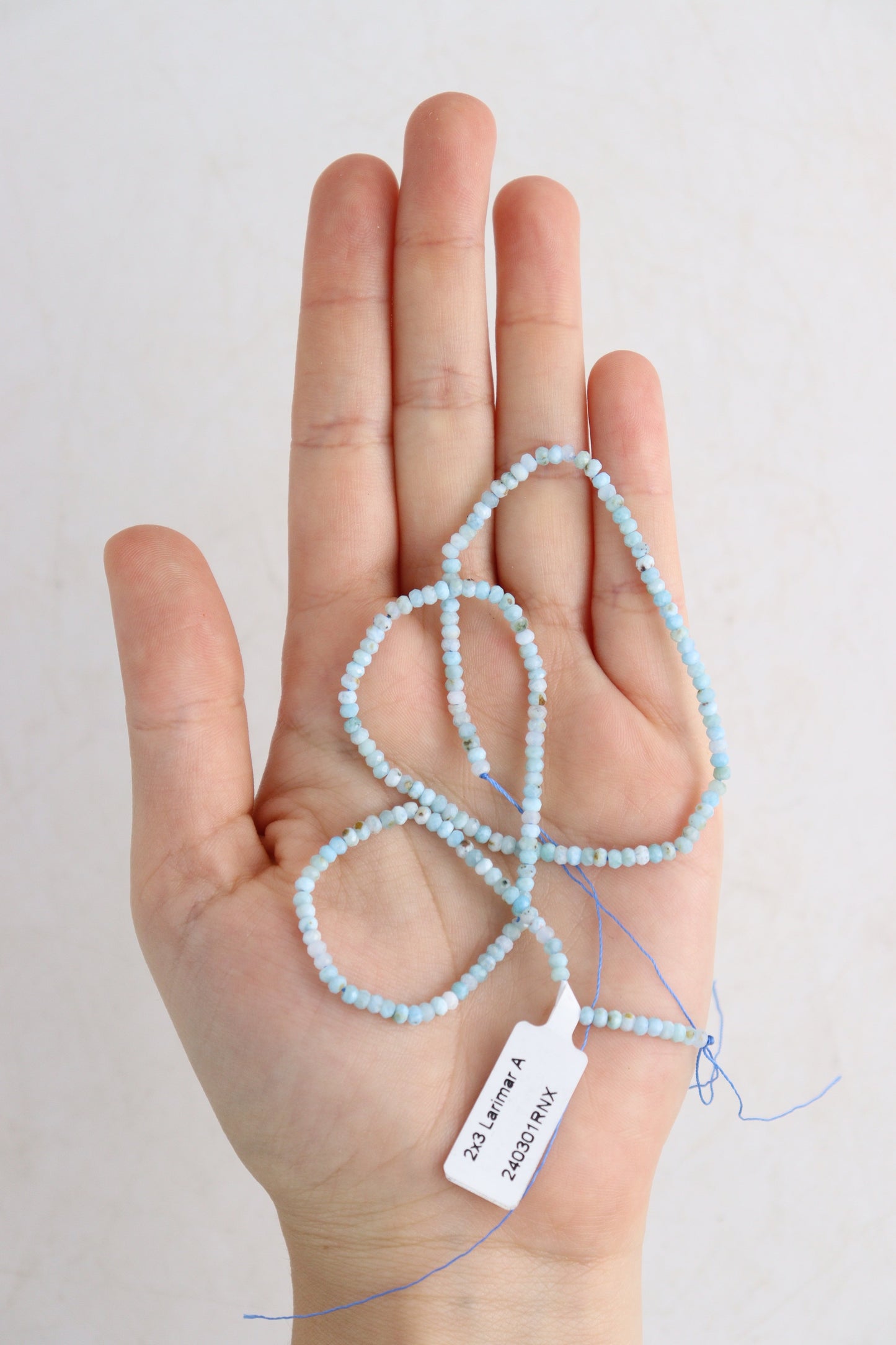 Larimar 2x3 mm Faceted Beads