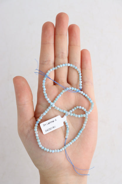 Larimar 3 mm Faceted Beads