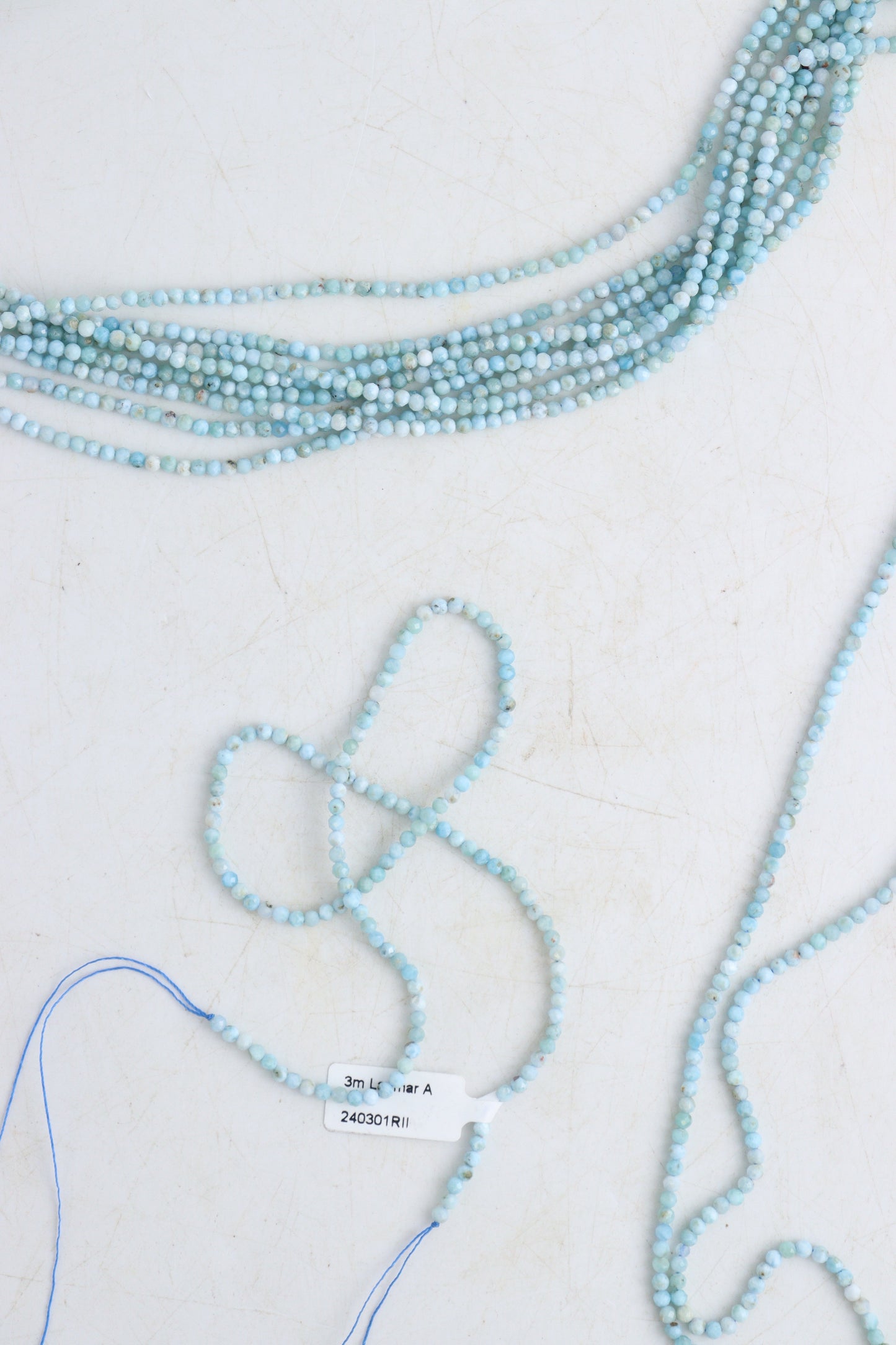 Larimar 3 mm Faceted Beads