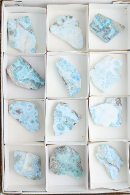 Larimar Slices Flat - Expert Supplier of Wholesale Crystals & Bulk Gemstones