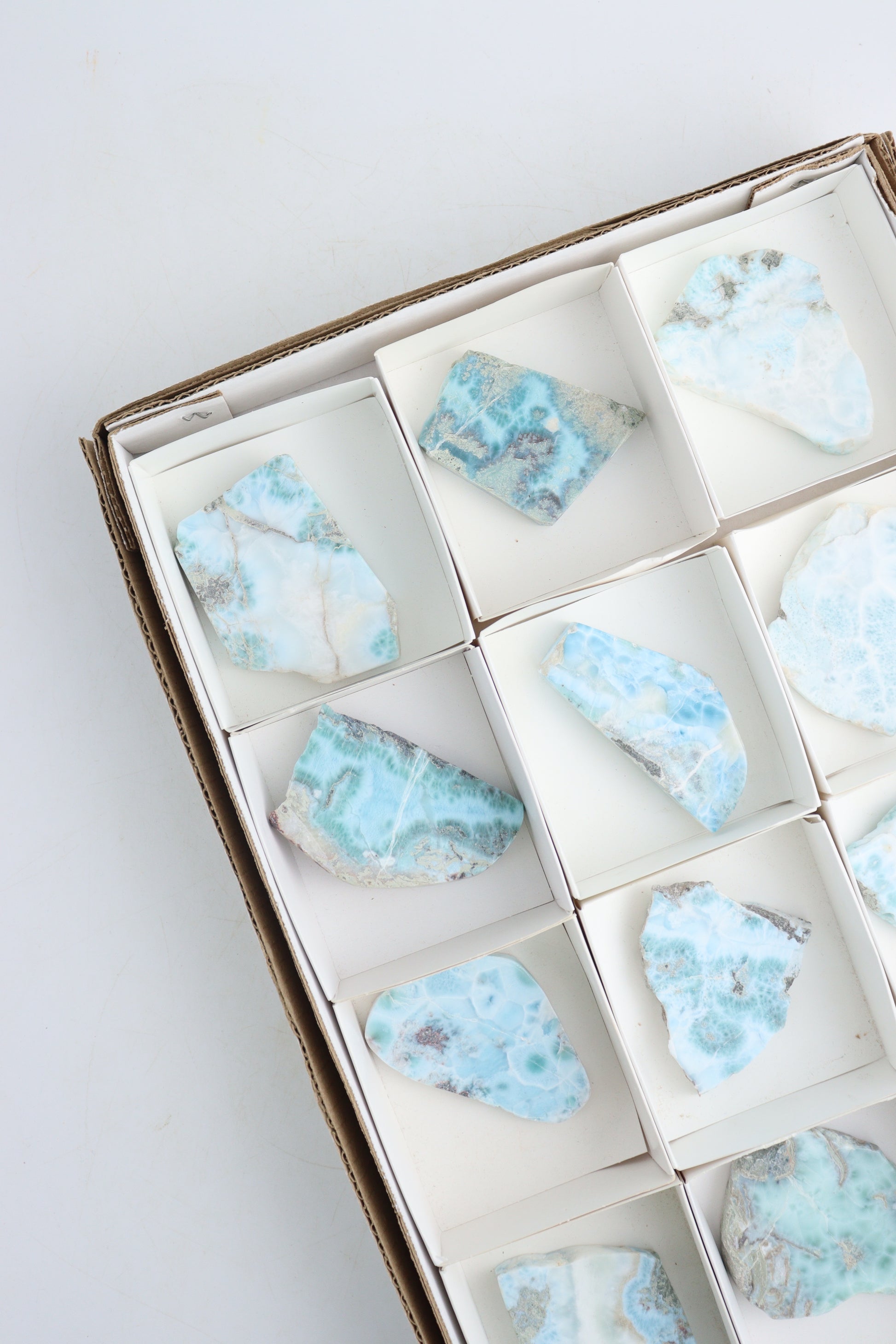 Larimar Slices Flat - Expert Supplier of Wholesale Crystals & Bulk Gemstones
