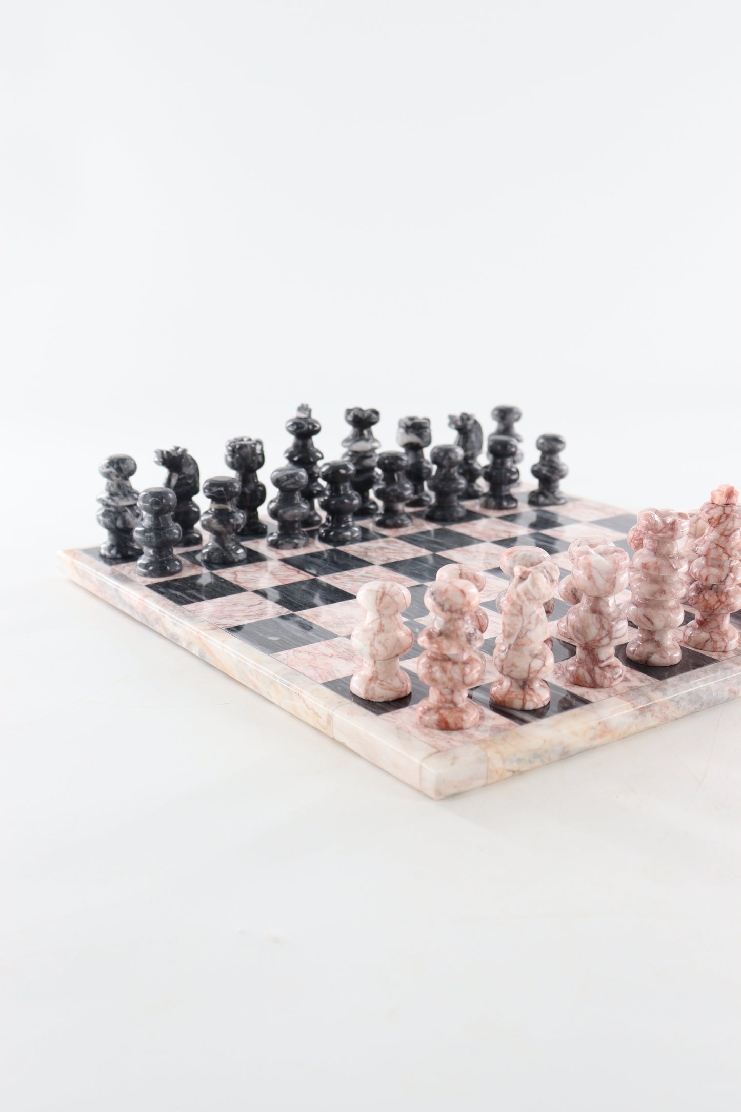 Marble Black and Red Chess Set (Large)