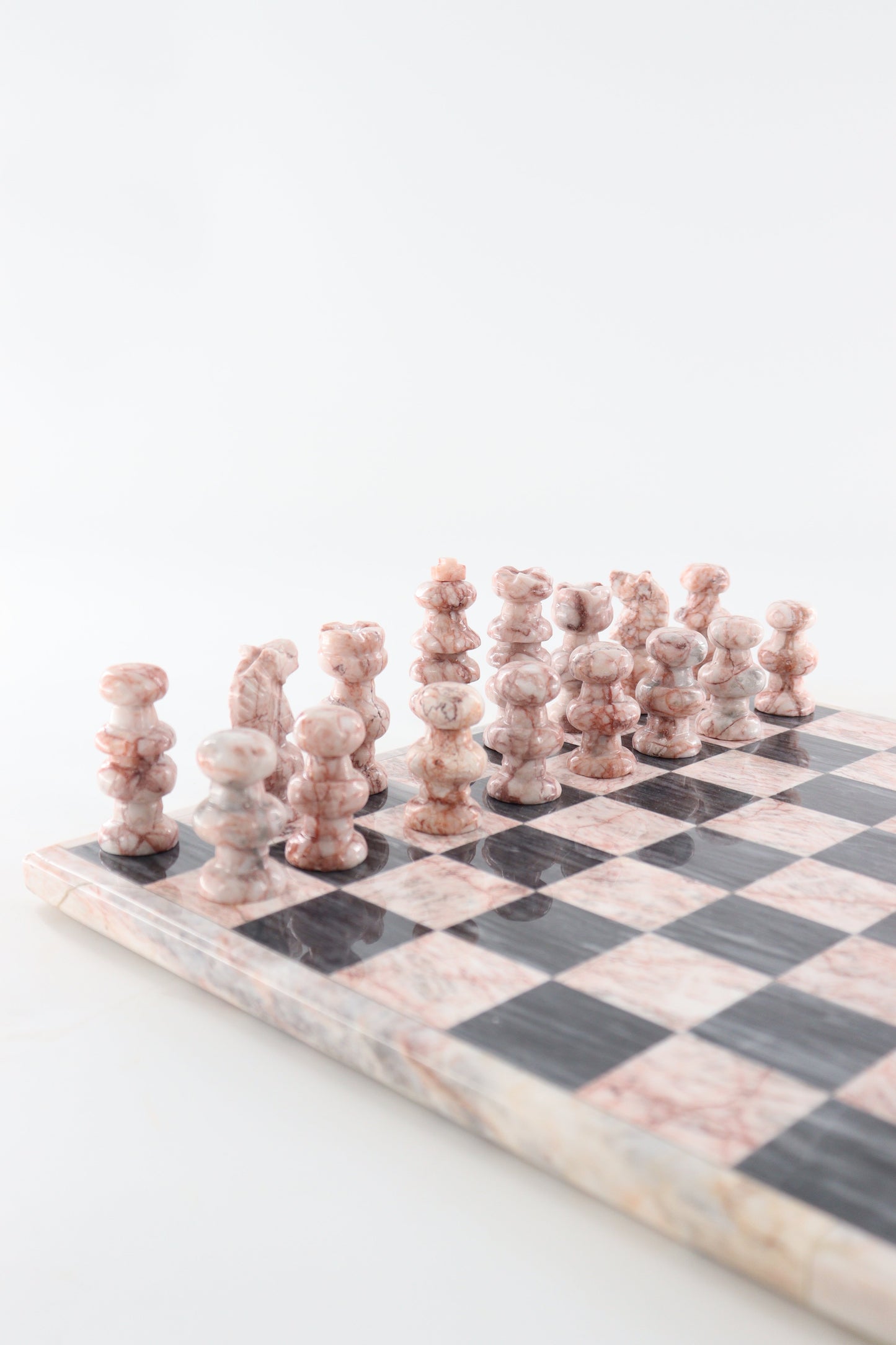 Marble Black and Red Chess Set (Large)