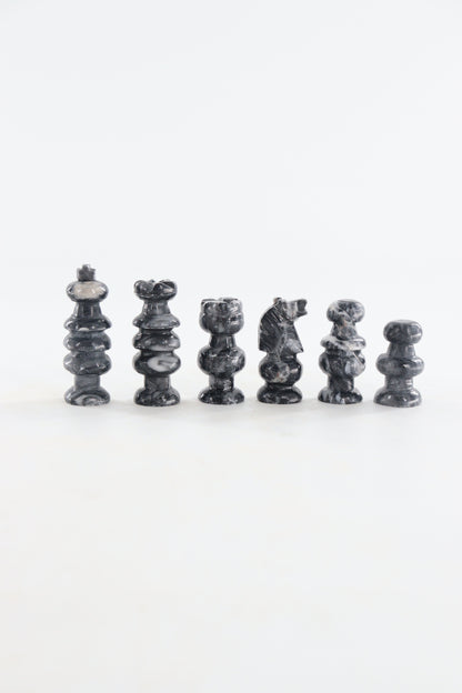 Marble Black and Red Chess Set (Large)