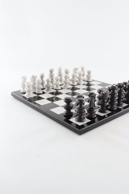 Marble Black and White Chess Set (Large)