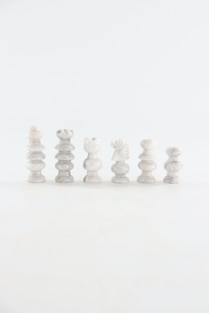 Marble Black and White Chess Set (Large)