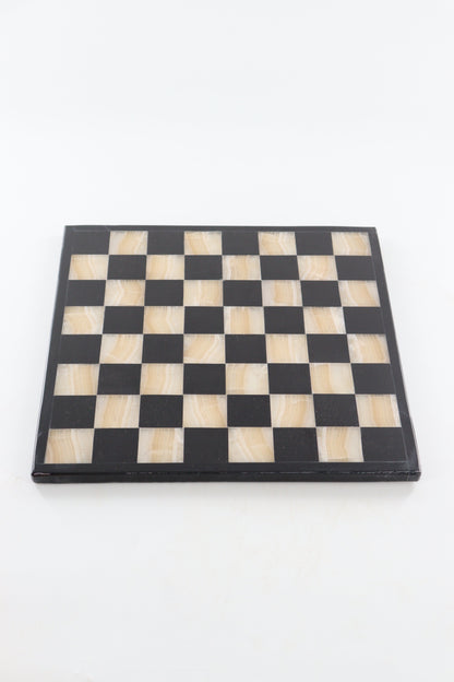 Marble and Onyx Black and Yellow Chess Set (Large)