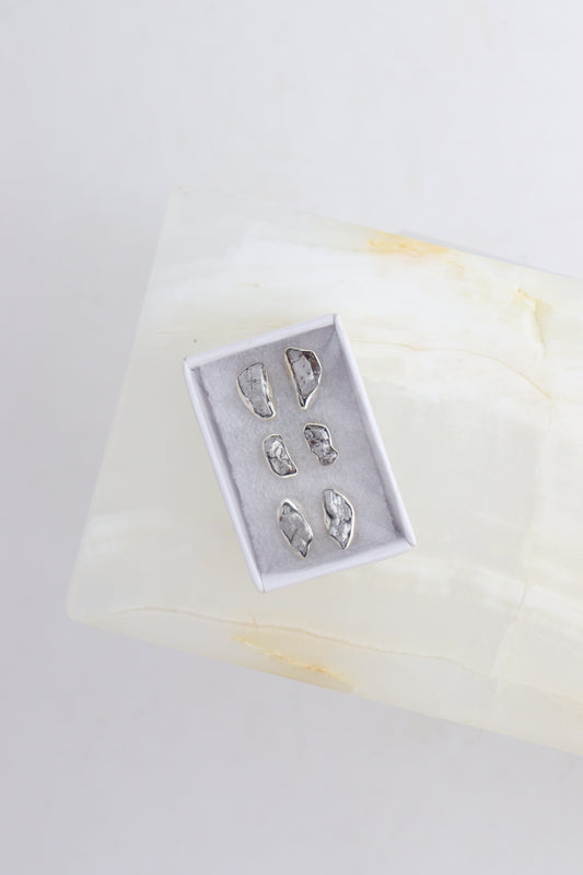 Meteorite Earring Studs - Mi Esperanza Minerals