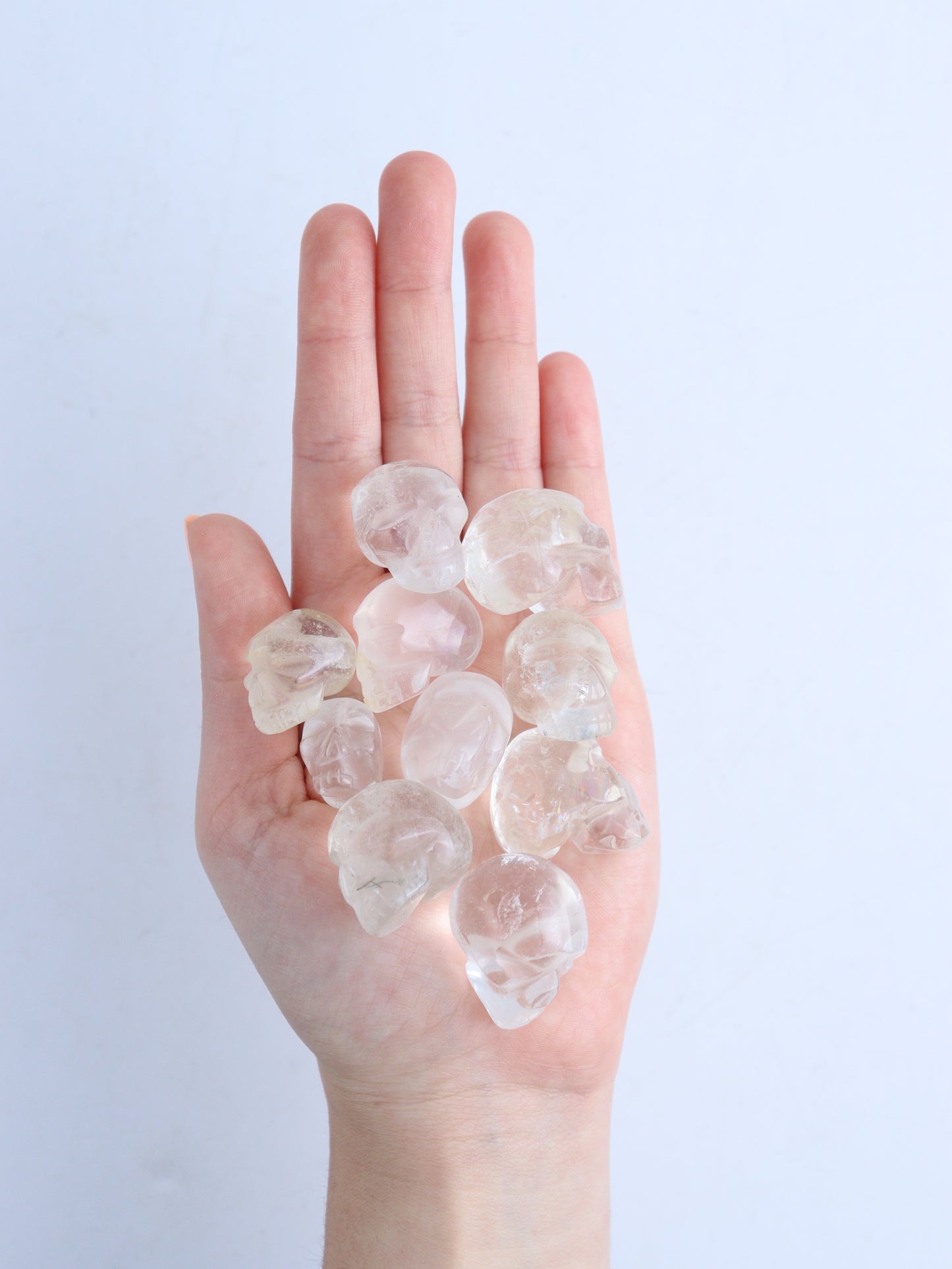 Mini Quartz Skulls - Expert Wholesale and Supplier of Wholesale Crystals & Bulk Gemstones, ["Brazil","Mixed Carvings","Quartz"]
