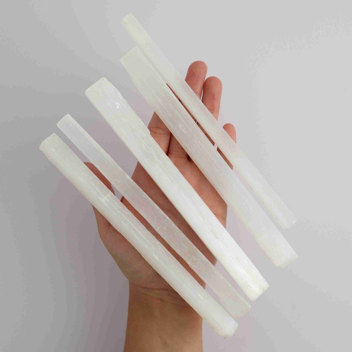 ONE Selenite/Satin Spar 20cm Stick - Expert Wholesale and Supplier of Wholesale Crystals & Bulk Gemstones, ["close_30","Morocco","Selenite","Shapes"]