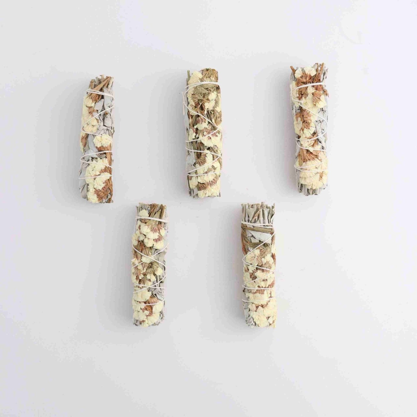 ONE White Sage with White Sinuata Smudge Stick - Expert Wholesale and Supplier of Wholesale Crystals & Bulk Gemstones, ["Accessories","Sage","United States"]