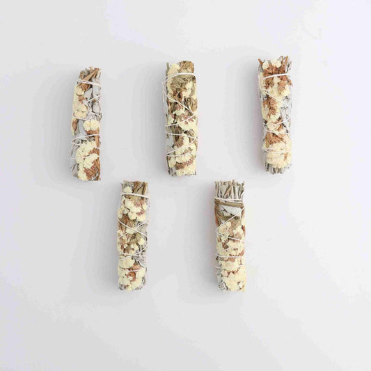 ONE White Sage with White Sinuata Smudge Stick - Expert Wholesale and Supplier of Wholesale Crystals & Bulk Gemstones, ["Accessories","Sage","United States"]