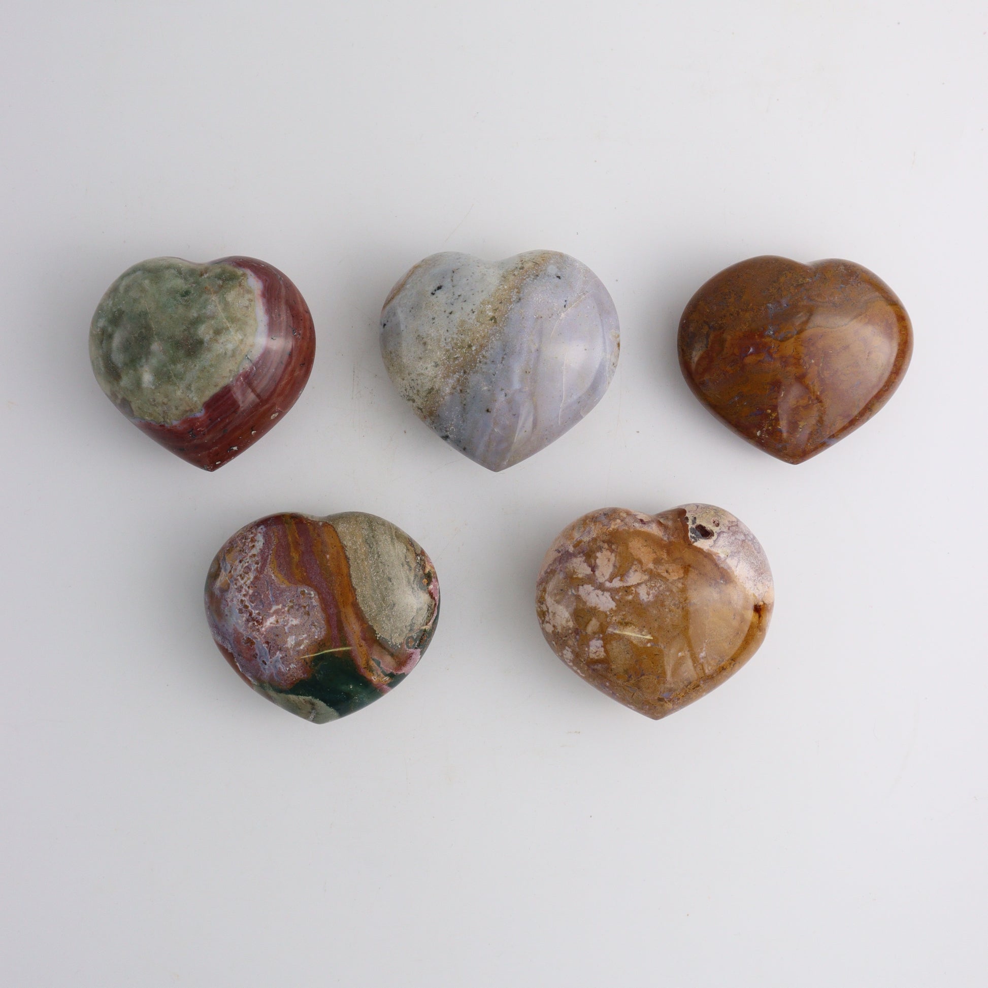 Ocean Jasper Hearts - Expert Supplier of Wholesale Crystals & Bulk Gemstones