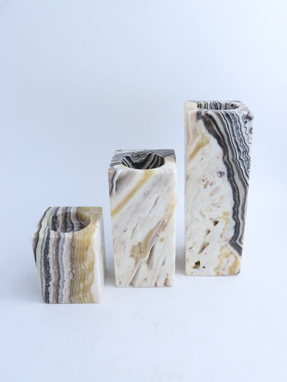 Onyx Candle Holder (Two Sets) - Mi Esperanza Minerals