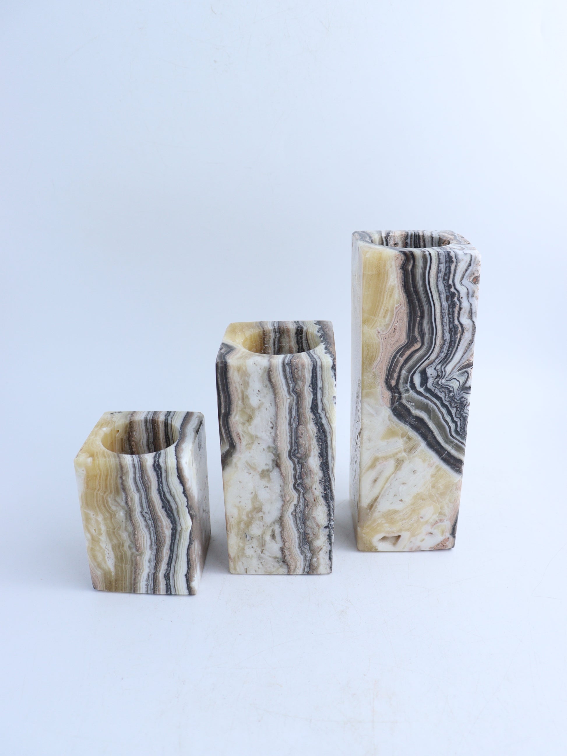 Onyx Candle Holders (Two Sets) - Mi Esperanza Minerals