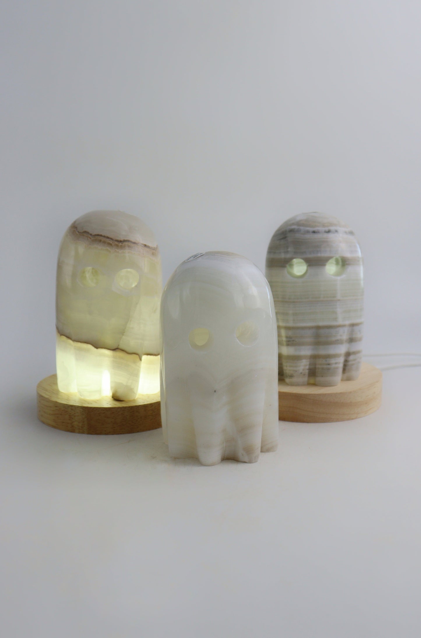 Onyx Ghost Lamps (Gray) Set of 3 - Expert Supplier of Wholesale Crystals & Bulk Gemstones