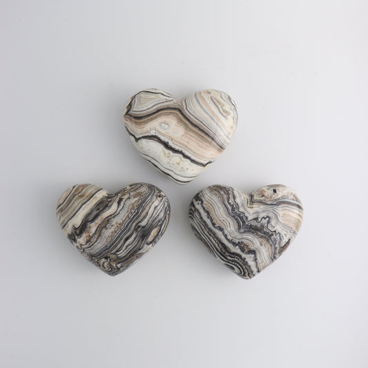 Zebra Onyx Heart - Mi Esperanza Minerals