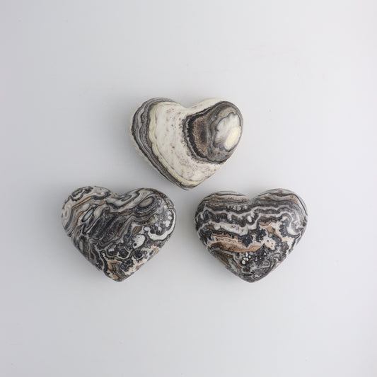 Zebra Onyx Heart - Mi Esperanza Minerals