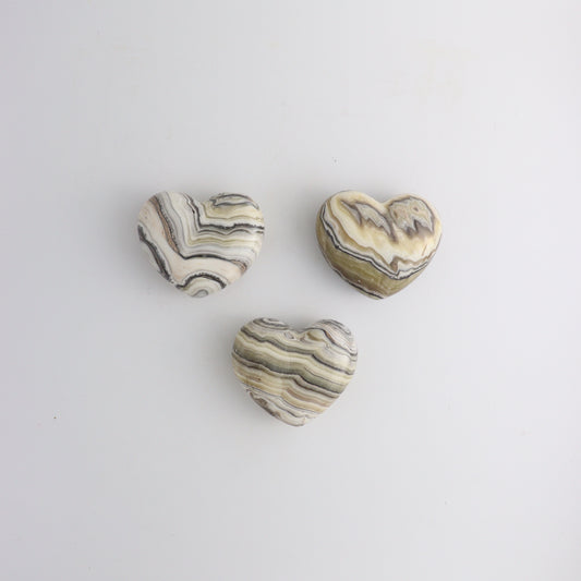 Zebra Onyx Heart - Mi Esperanza Minerals