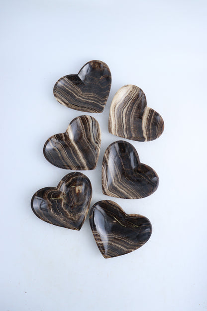 Onyx Hearts Set of 6