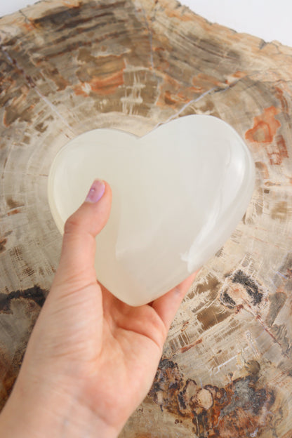 White Onyx Hearts