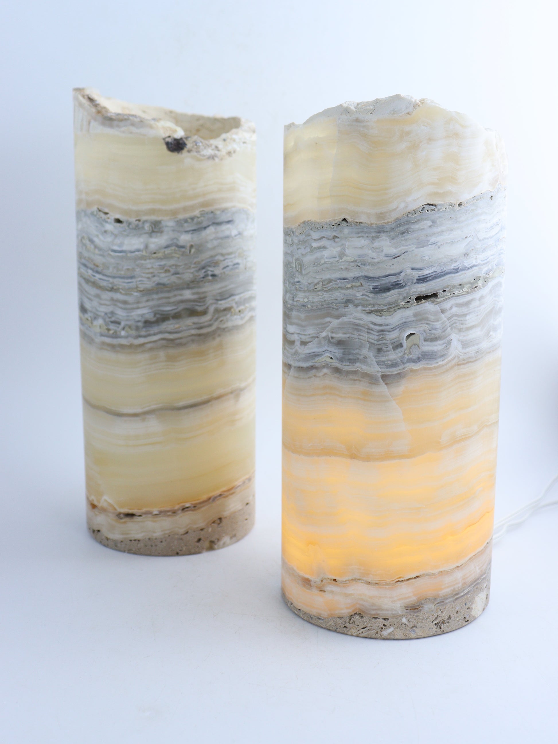 Onyx and Marble Lamps Set Of 2 - Mi Esperanza Minerals