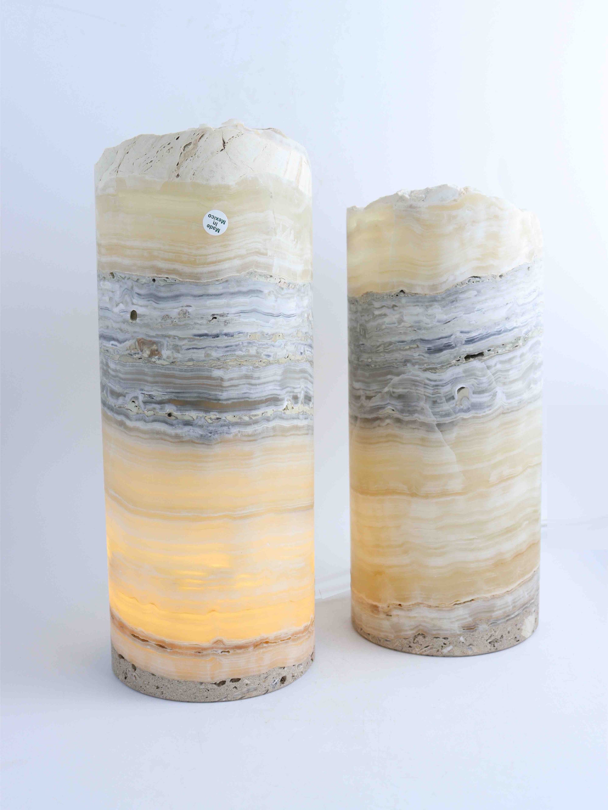 Onyx and Marble Lamps Set Of 2 - Mi Esperanza Minerals