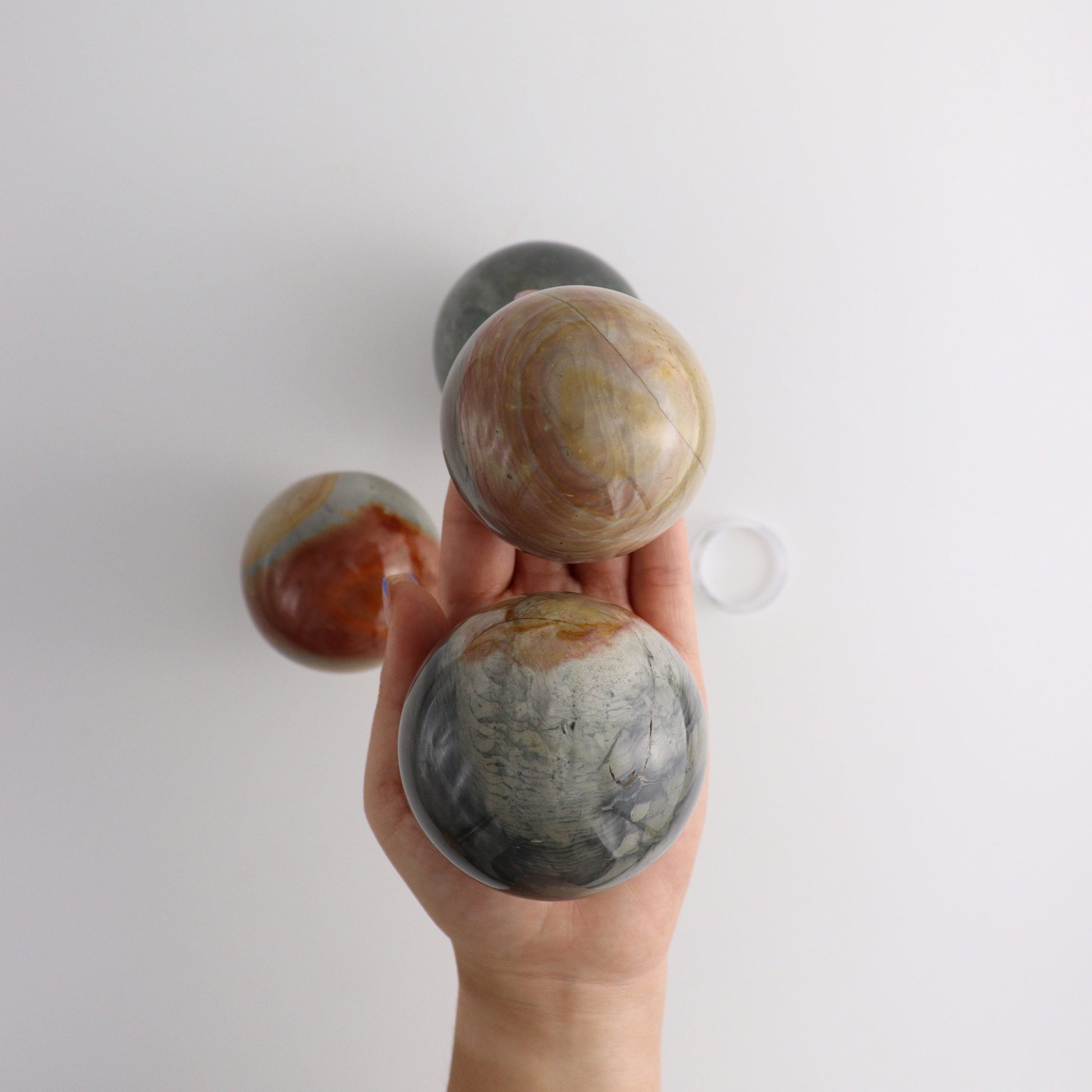 Polychrome Jasper Spheres Set of 4 - Expert Supplier of Wholesale Crystals & Bulk Gemstones