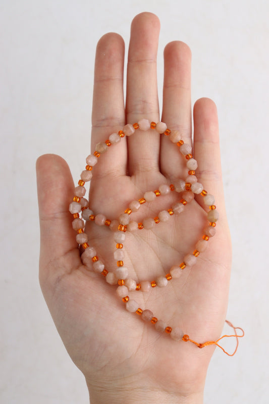 Peach Moonstone 6mm Faceted Beads