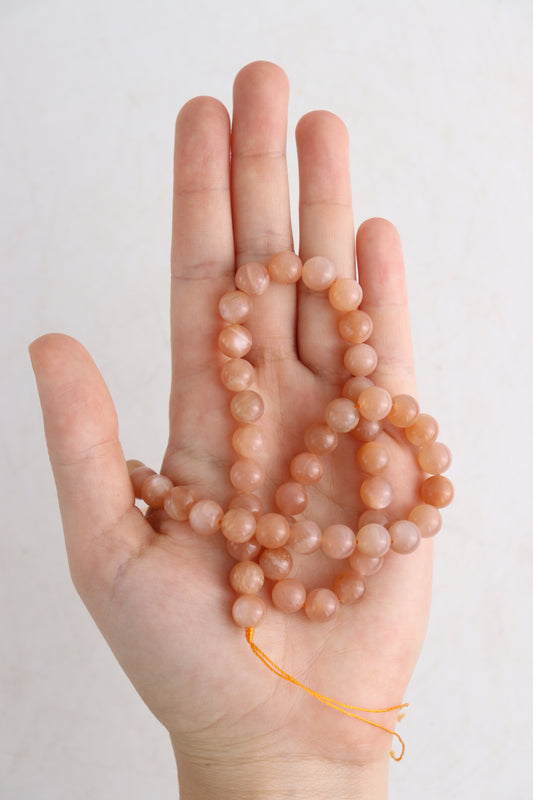 Peach Moonstone 8mm Round Beads