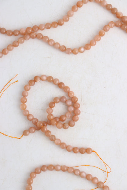 Peach Moonstone 8mm Round Beads