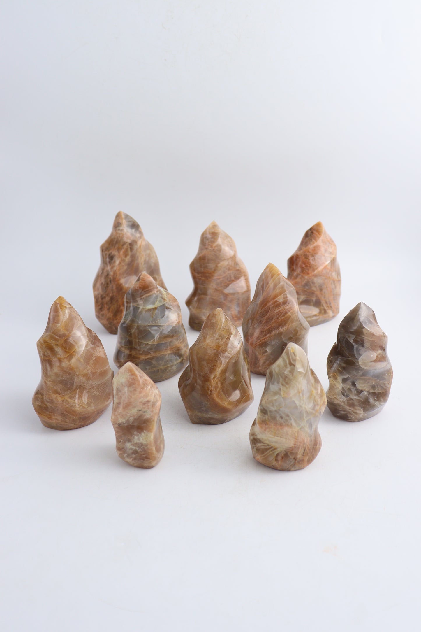 Peach Moonstone Flames - Expert Wholesale and Supplier of Wholesale Crystals & Bulk Gemstones, ["Freeforms","Peach Moonstone"]