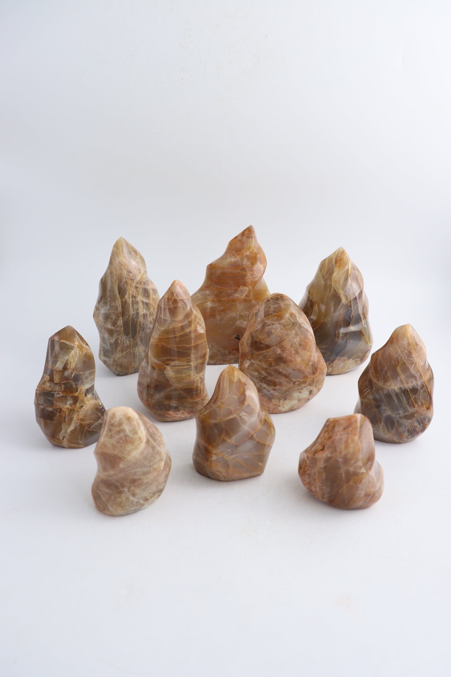 Peach Moonstone Flames - Expert Wholesale and Supplier of Wholesale Crystals & Bulk Gemstones, ["Freeforms","Peach Moonstone"]