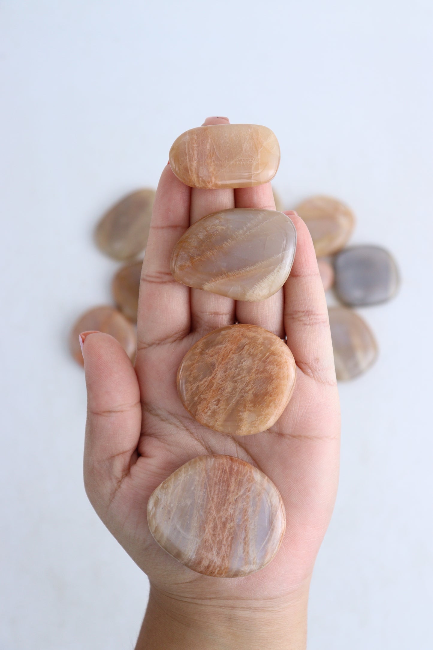 1/2kg Peach Moonstone Flat Stone