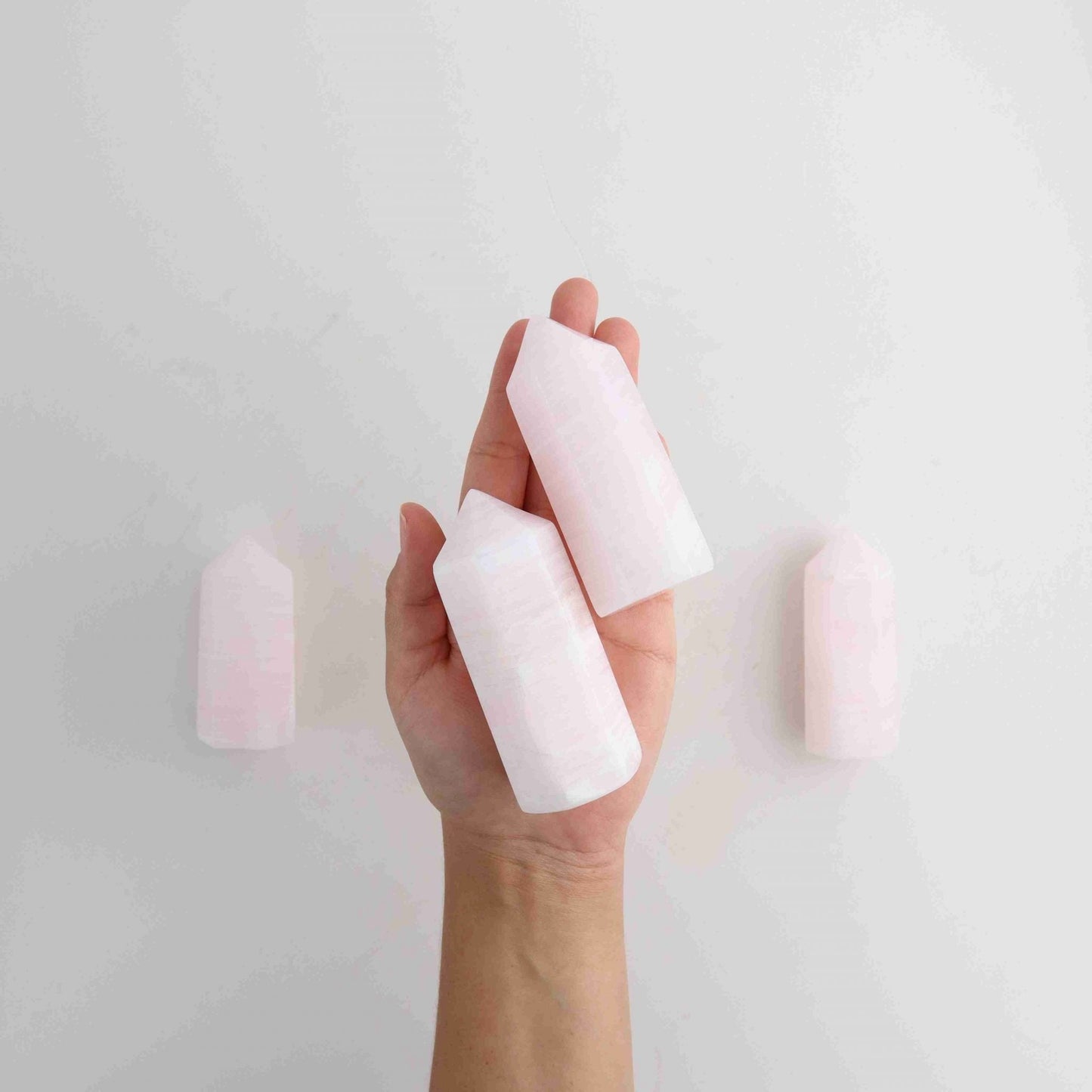 Pink Calcite Towers Set of 5 - Expert Vendor of Wholesale Crystals