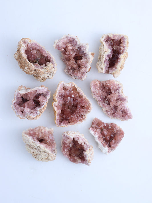 9 Piece Pink Amethyst Flat - Mi Esperanza Minerals