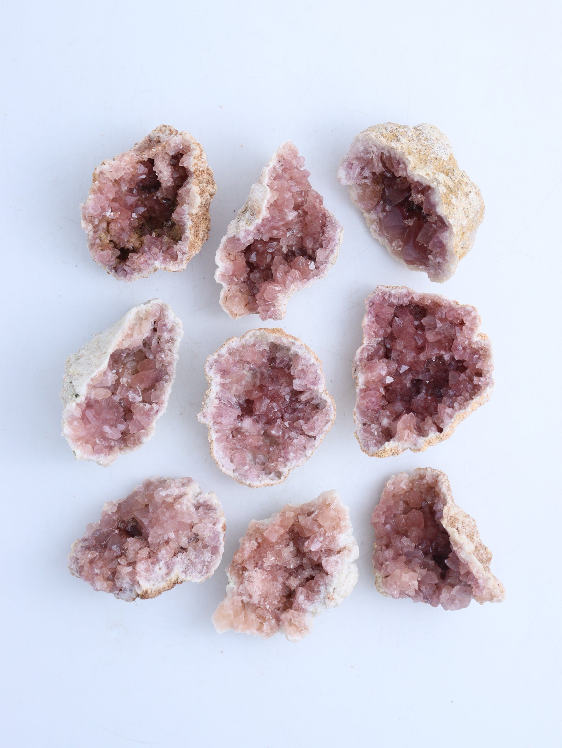 9 Piece Pink Amethyst Flat - Mi Esperanza Minerals