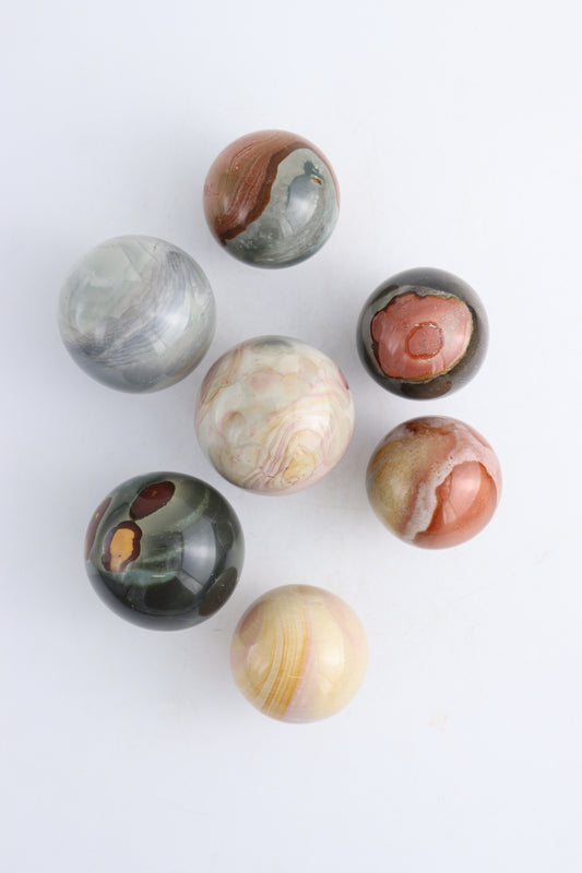 Polychrome Jasper Spheres - Mi Esperanza Minerals